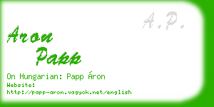 aron papp business card