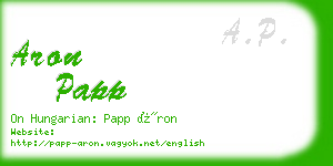 aron papp business card